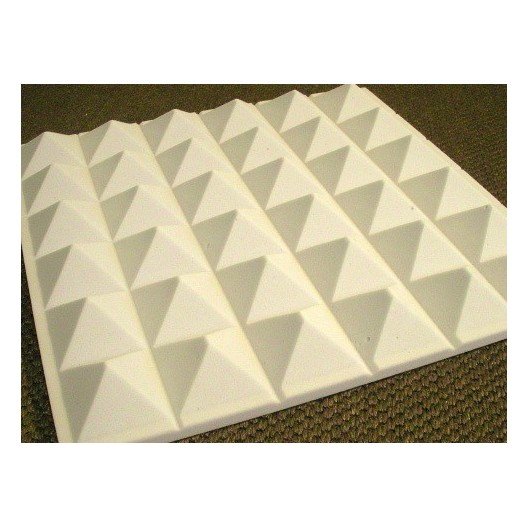 Espuma acústica piramidal 60/95 mm blanco crudo - Set de 18