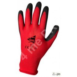 Guantes de manutención - látex negro en soporte polyester rouge - Norma EN 388 2131