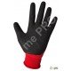 Guantes de manutención - látex negro en soporte polyester rouge - Norma EN 388 2131