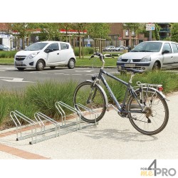 Aparcabicicletas de suelo de 2 niveles lado a lado - 4, 6 o 8 bicicletas