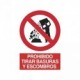 Señal Prohibido tirar basuras y escombros