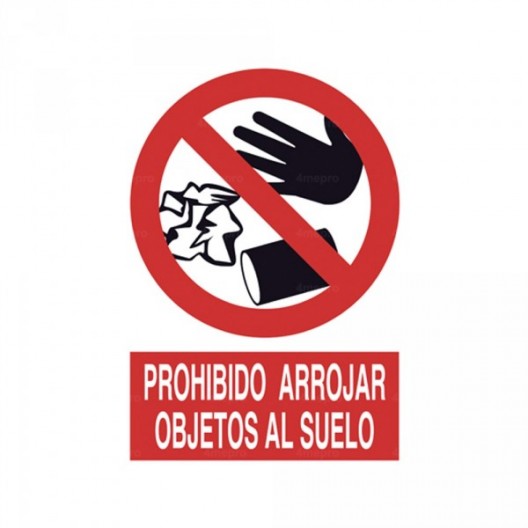Señal Prohibido arrojar objetos al suelo