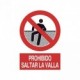 Señal Prohibido saltar la valla