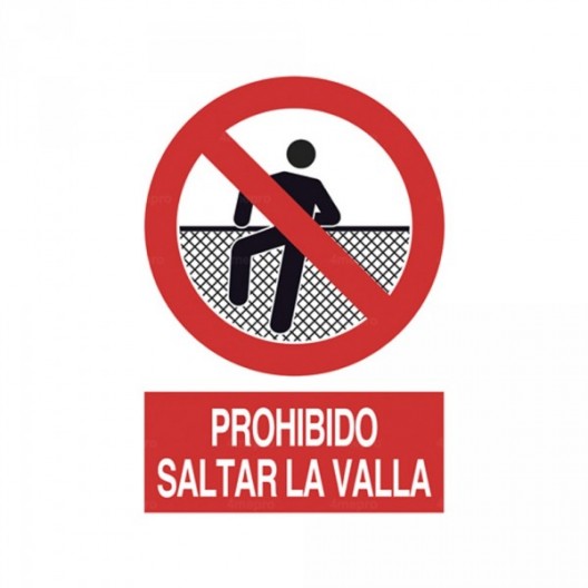 Señal Prohibido saltar la valla