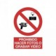 Señal Prohibido hacer fotos o grabar video