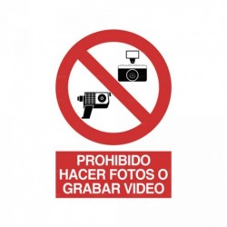 Señal Prohibido hacer fotos o grabar video