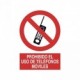 Señal Prohibido el uso de teléfonos móviles