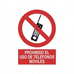 Señal Prohibido el uso de teléfonos móviles
