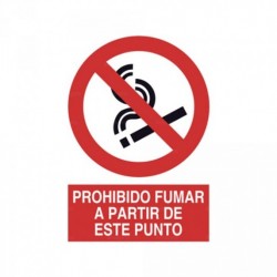 Señal Prohibido fumar a partir de este punto