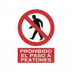 Señal Prohibido el paso a peatones