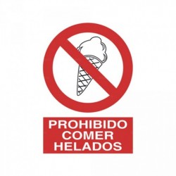 Señal Prohibido comer helados