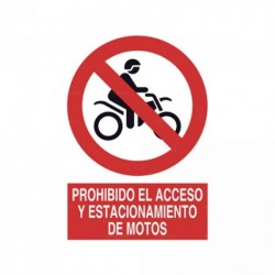 Señal Prohibido el acceso y estacionamiento de motos