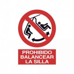 Señal Prohibido balancear la silla