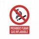 Señal Prohibido fumar gas inflamable