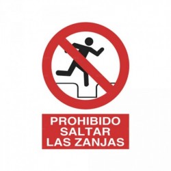 Señal Prohibido saltar las zanjas