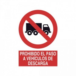 Señal Prohibido el paso a vehículos de descarga