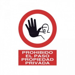 Señal Prohibido el paso propiedad privada