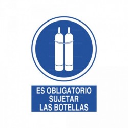 Señal Es obligatorio sujetar las botellas
