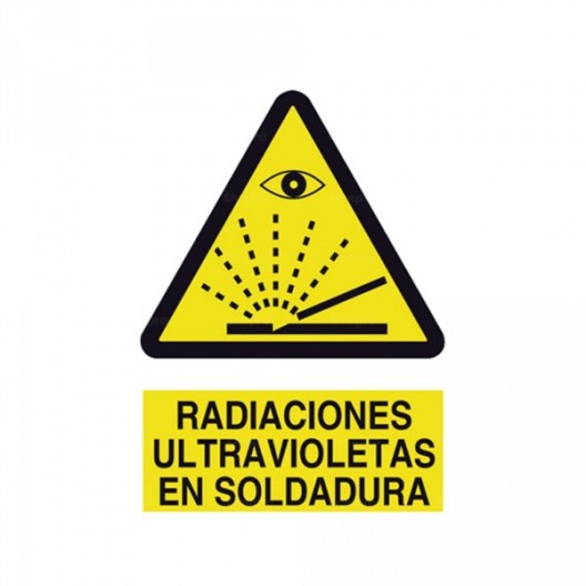 Señal Radiaciones ultravioletas en soldadura