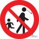 Señal prohibido alejarse de sus hijos