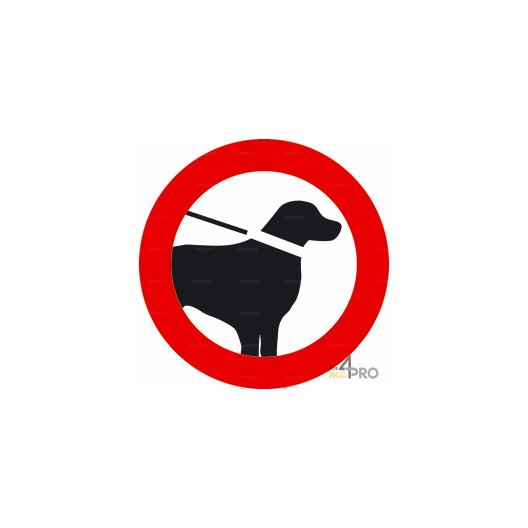 Señal prohibido a los perros incluso con correa 2