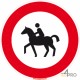Señal jinetes y caballos prohibidos 2