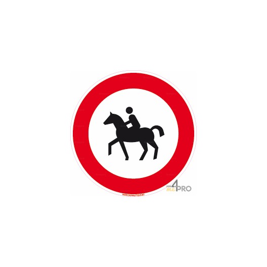 Señal jinetes y caballos prohibidos 2