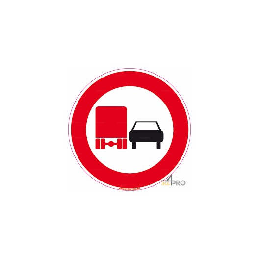 Señal prohibido adelantar para vehículos con un peso superior a 3,5 toneladas