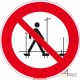 Señal Prohibido subir a los andamios