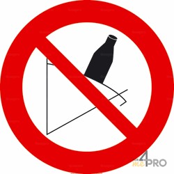 Señal prohibido tirar vidrio