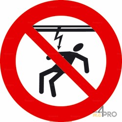 Señal de prohibición - Precaución corriente eléctrica 2