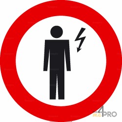 Señal de prohibición - Precaución corriente eléctrica 3