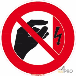 Señal de prohibición - Precaución corriente eléctrica 4