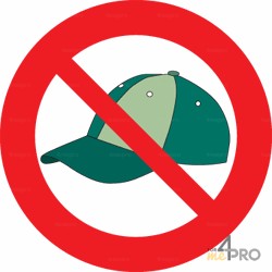 Señal gorras prohibidas