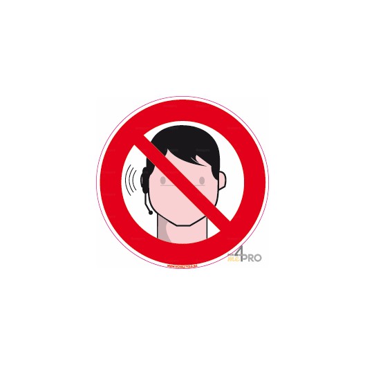 Señal auriculares Bluetooth prohibidos