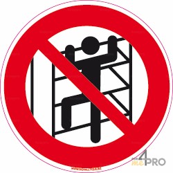 Señal Prohibido subir en los armarios