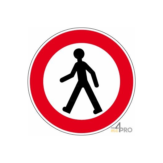 Señal redonda entrada prohibida a peatones - 1
