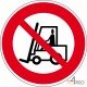 Señal prohibido a los vehículos de manutención