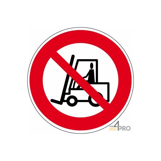 Señal prohibido a los vehículos de manutención
