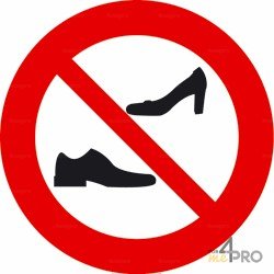 Señal redonda zapatos prohibidos