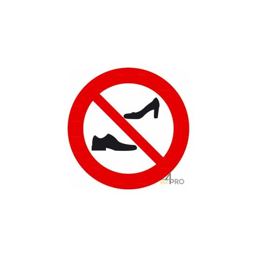 Señal redonda zapatos prohibidos