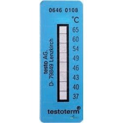 Tiras de temperatura autoadhesivas Testoterm 71/110°C (x10)