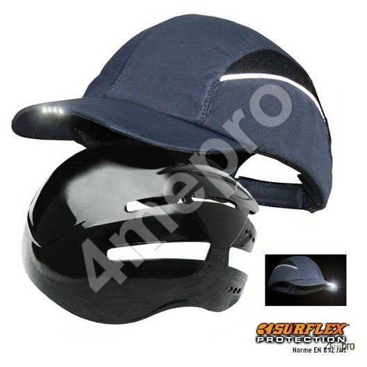 Gorra de seguridad con Led azul marino NF EN812 A1