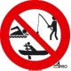 Señal pesca, baño y barcas prohibidos