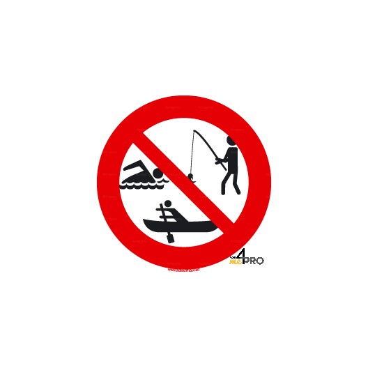 Señal pesca, baño y barcas prohibidos